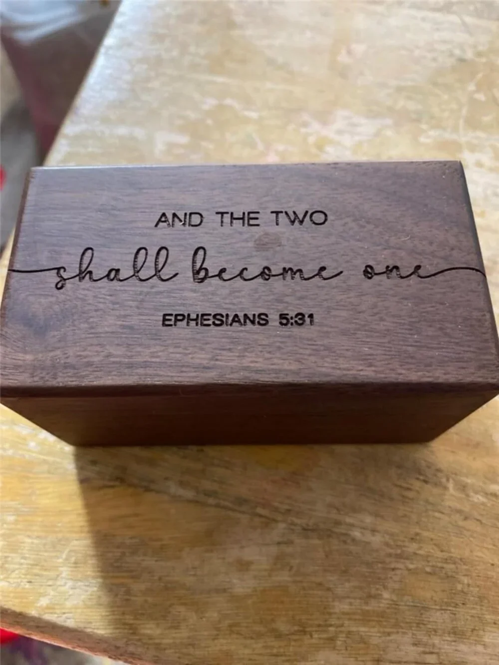 Quad Ring Box - Engraved Wooden Ring Case Box for Wedding